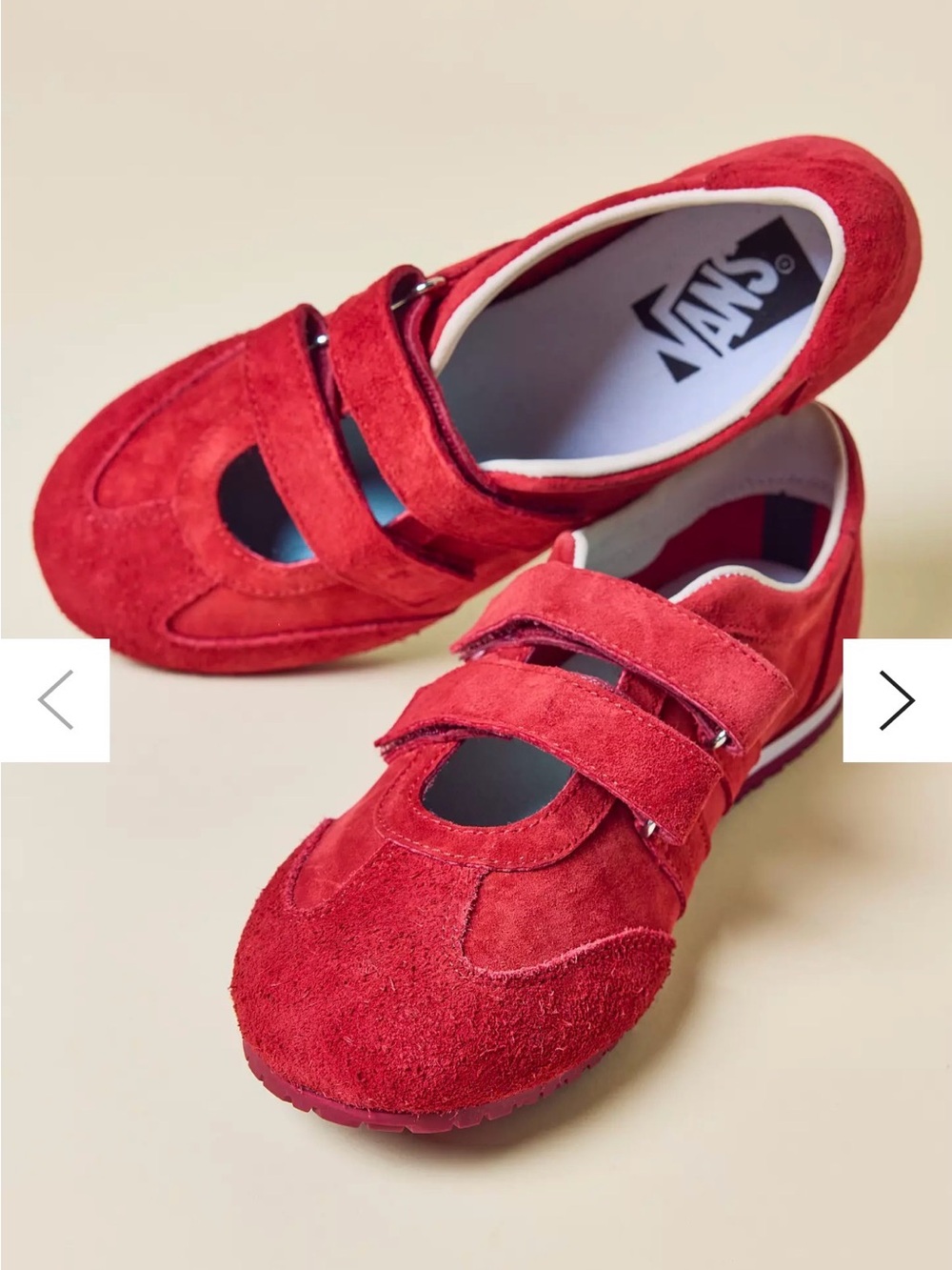 Vans Mary Janes, Red Suede Double-Strap Sneakers, Size 11